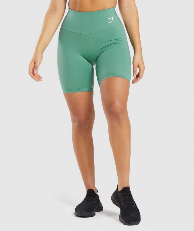 Szorty Gymshark Treningowe Cycling Damskie Zielone | PL 936KSE